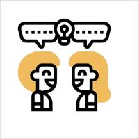 Two people talking with speech bubbles above them vector