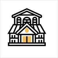 A church building icon in a line style vector