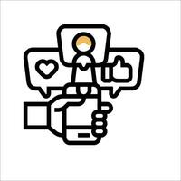 A hand holding a phone with a person holding a heart vector