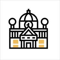 A building with a clock on top of it vector