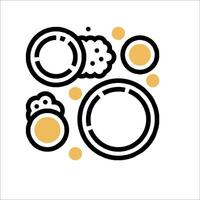 A white background with a black and yellow logo vector