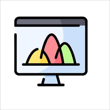 un computadora monitor con un grafico en eso vector