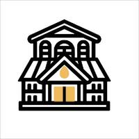 A church building icon in a line style vector