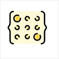 A square of cheese with a yellow dot in the middle vector