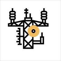 A black and yellow electrical tower icon vector