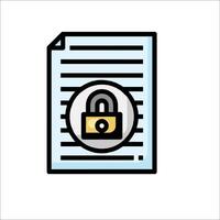 A padlock icon on a document vector