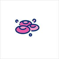 A pink and blue logo with a circle in the middle vector