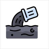 A black and white illustration of a pipe coming out of the ground vector