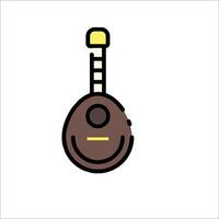 A guitar icon with a smiley face on it vector
