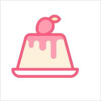 A dessert with a pink apple on top vector
