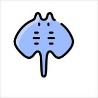 A blue stingray icon on a white background vector
