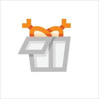 An orange and white box with a heart inside vector