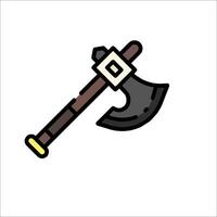 A cartoon axe with a wooden handle on a white background vector