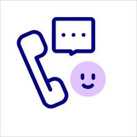 A phone and a smiley face are next to each other vector
