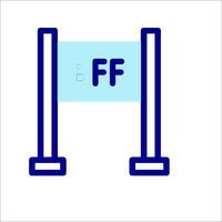 A blue sign with the word ff on it vector