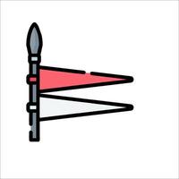 A red and white flag with a red and white cross vector
