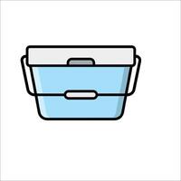 A blue bucket with a handle on a white background vector