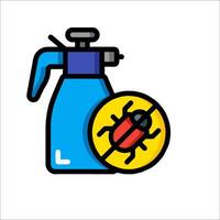 A sprayer and a bug icon on a white background vector