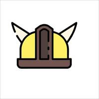 A cartoon helmet with horns on it vector