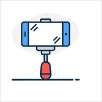 A smartphone with a camera on top of it vector