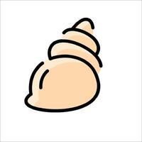 A cartoon shell icon on a white background vector