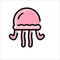 A pink jellyfish icon on a white background vector