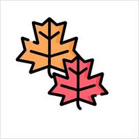 Two maple leaves are shown on a white background vector
