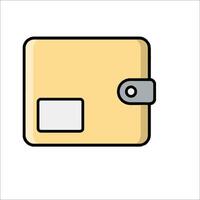 A yellow wallet icon on a white background vector