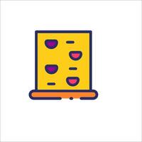 A box with a bunch of fruit on it vector