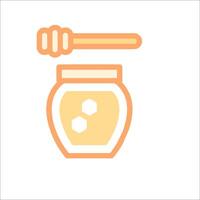 honey jar icon with a honey stick vector