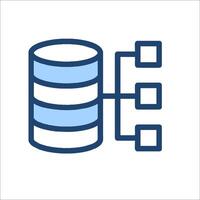 A blue icon with a data storage device vector