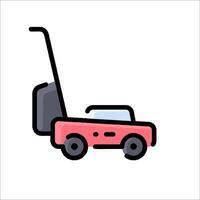 A red car with a luggage rack on the back vector