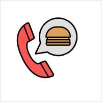A hamburger and a phone call icon vector