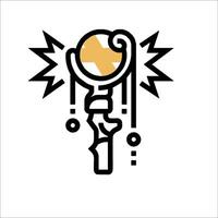 A stylized illustration of a sword with a lightning bolt coming out of it vector