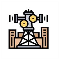 An icon of a tower with a large machine vector
