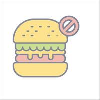 un hamburguesa con un No firmar en eso vector