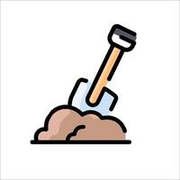 A shovel and shovel icon on a white background vector