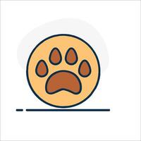 A dog paw print icon on a white background vector