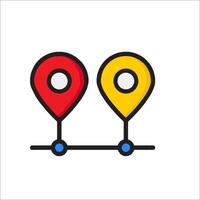 Two location markers on a white background vector