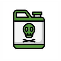 A green bottle with a skull and crossbones on it vector