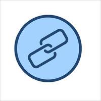A blue icon with a link in it vector