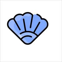 A blue shell icon on a white background vector
