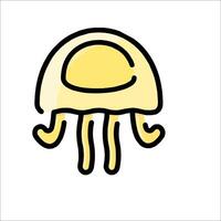 A jellyfish icon in a cartoon style vector