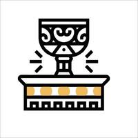 A golden cup with a crown on top of it vector