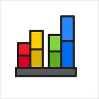 A colorful bar chart icon on a white background vector