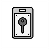 A key in a cell phone icon on a white background vector