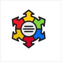 A colorful logo with a circle and arrows vector