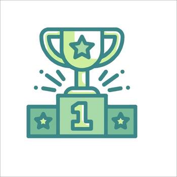 A trophy with a star on top and a number one vector