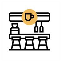 A coffee machine with a cup on top vector