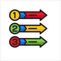 Three arrows pointing to different directions vector